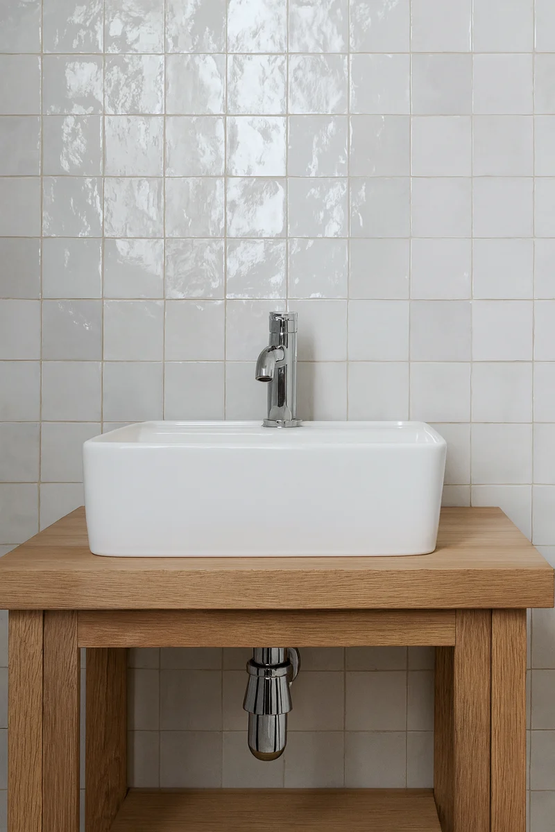 Wandfliesen Melange Bianco Glossy 10x10 cm