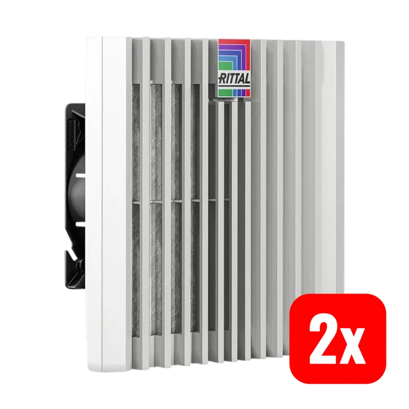 2x B-Ware Rittal Filterlüfter Umlüfter Blue e+ SK 3239.724 Grau 204x204x105 mm 2 STÜCK