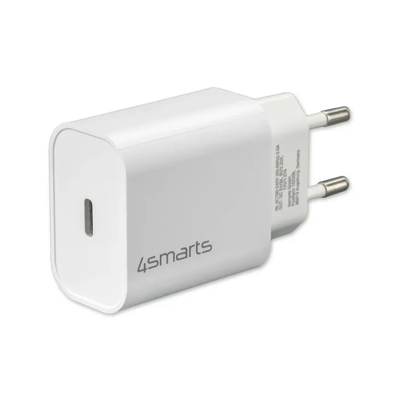 B-Ware 4smarts Schnelllade-Set Ladegerät 20W Apple Kabel 1,5m iPhone Ladekabel weiß