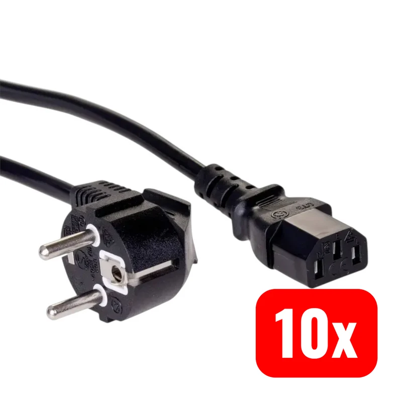 10x B-Ware Akyga Stromkabel Strom Anschlusskabel Netzkabel Buchse C13 Schwarz 3 m 10 STÜCK