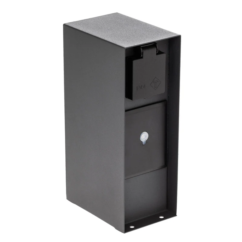 B-Ware Prios Steckdosensäule Energiesäule WLAN Smart Home System Sandgrau Voicu 23 cm