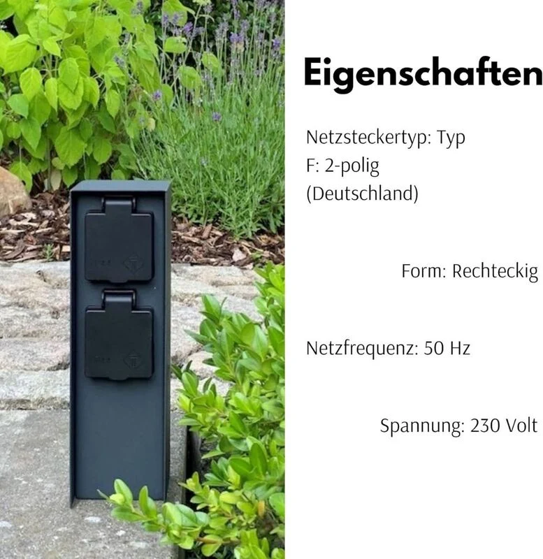 B-Ware Prios Steckdosensäule Energiesäule WLAN Smart Home System Sandgrau Voicu 23 cm