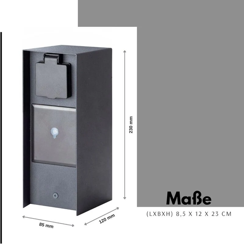 B-Ware Prios Steckdosensäule Energiesäule WLAN Smart Home System Sandgrau Voicu 23 cm