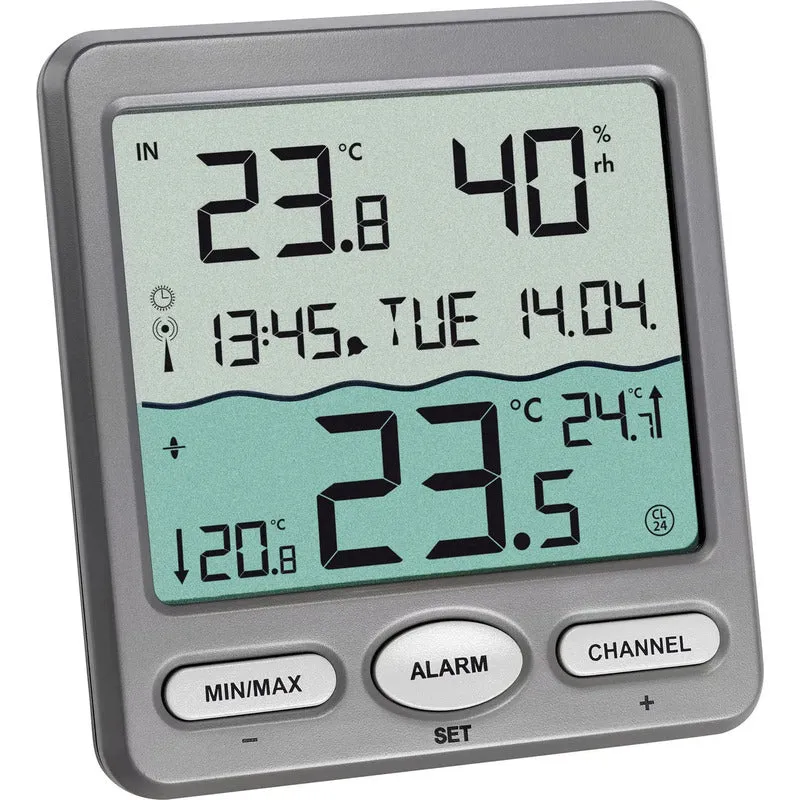 B-Ware TFA Dostmann Funk-Schwimmbecken Thermometer VENICE Pool Teichzubehör Anthrazit
