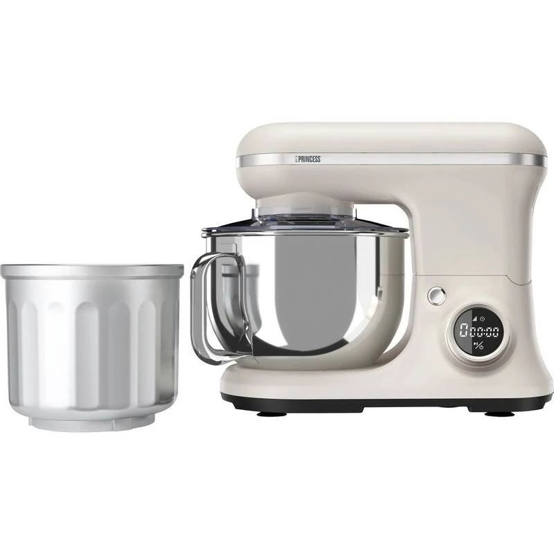 B-Ware Princess Küchenmaschine Rührgerät Küchenhelfer 1200 W Creme-Weiß Edelstahl