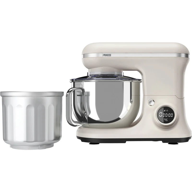 B-Ware Princess Küchenmaschine Rührgerät Küchenhelfer 1200 W Creme-Weiß Edelstahl