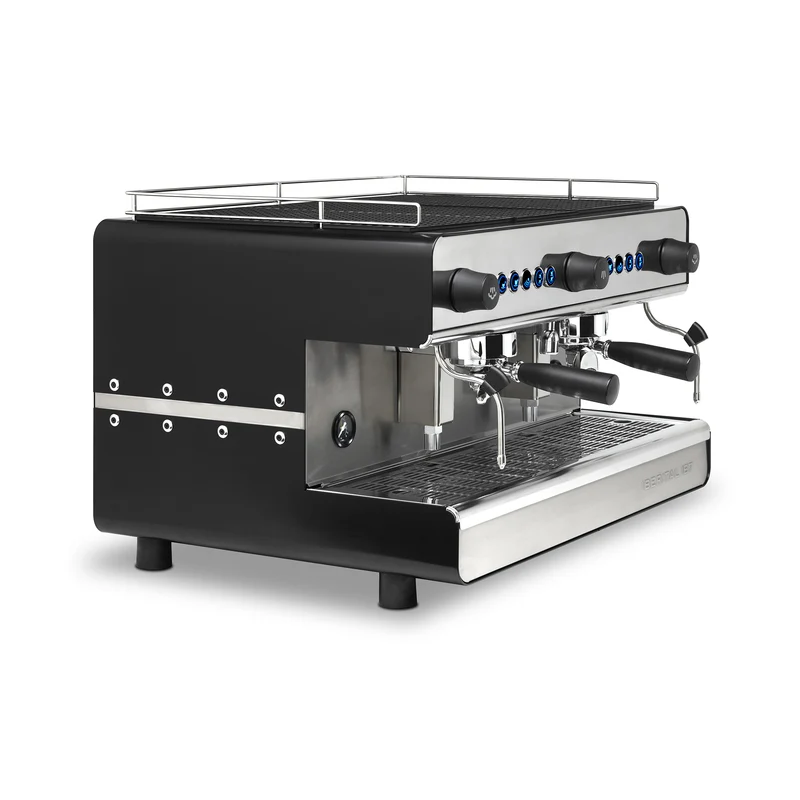 Iberital IB7 2-Gruppig LED Schwarz Matt mit 2 Dampflanzen .