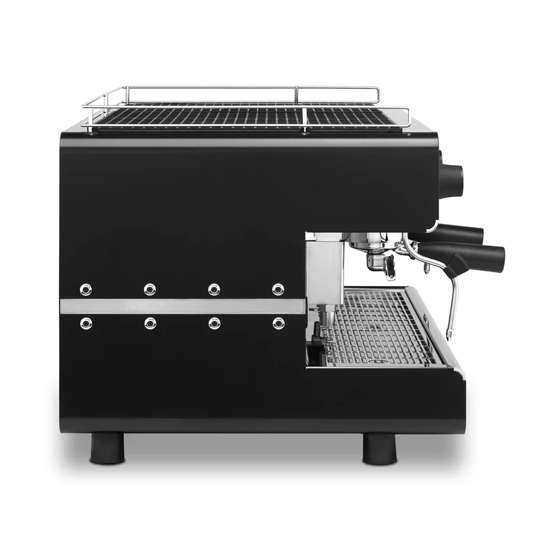 Iberital IB7 2-Gruppig LED Schwarz Matt mit 2 Dampflanzen .