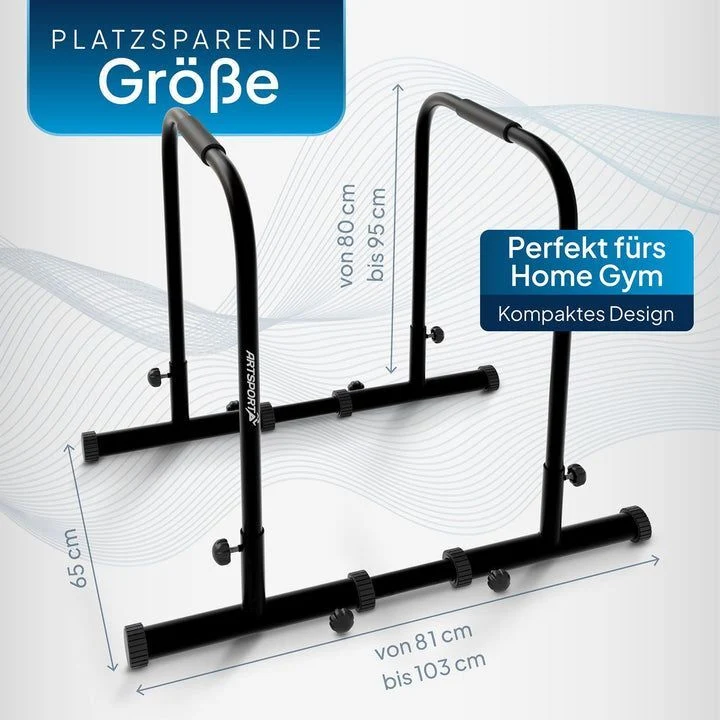 B-Ware Dip Station Dip Barren aus Stahl verstellbare Stangen rutschfeste Griffe 500kg