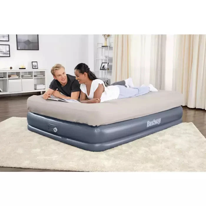 B-Ware BESTWAY Luftmatratze Tritech Queen Gästebett 203x152x51cm mit Pumpe robust PVC
