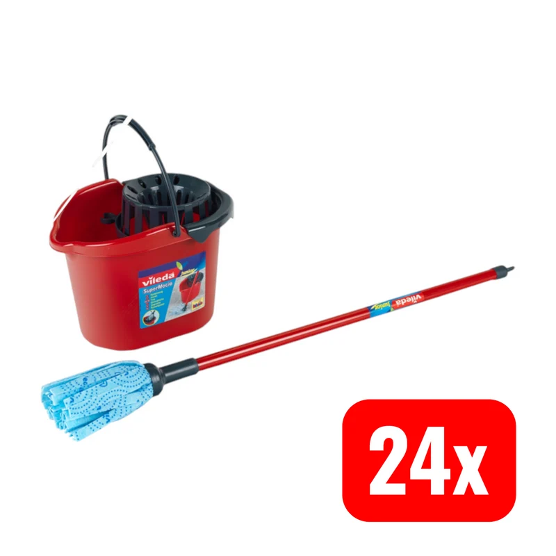 24x B-Ware Vileda Spielzeug Wischmopp-Set mit Eimer und Aufsatz Wischset Wischer 24 STÜCK