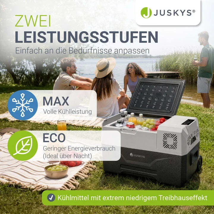 B-Ware Kühlbox Kompressor Yukon 30 L Campingbox App-Steuerung USB grau 12/24/230V