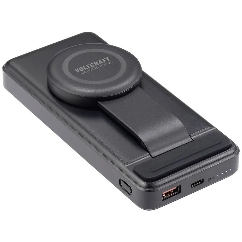 B-Ware Voltcraft Wireless Powerbank 20000 mAh Qi Ladegerät Akku Schwarz mit