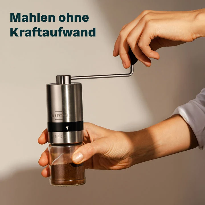 B-Ware SILBERTHAL Kaffeemühle Handmühle Kaffeebereiter Edelstahl Glas Kegelmahlwerk