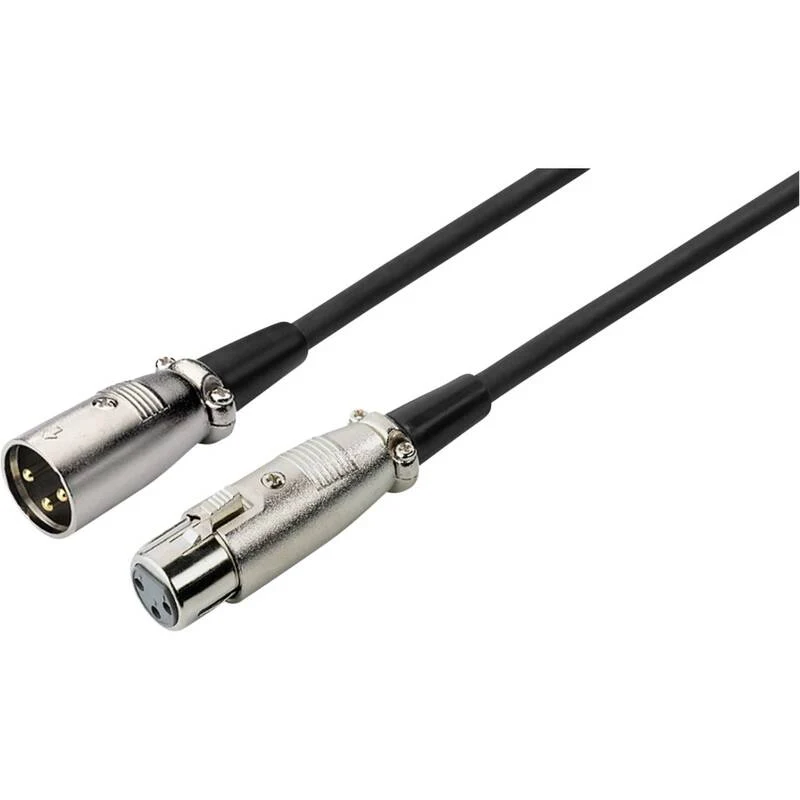 B-Ware Monacor XLR Kabel Mikrofonleitung MEC-20/SW Audiokabel Schwarz 6m Stecker