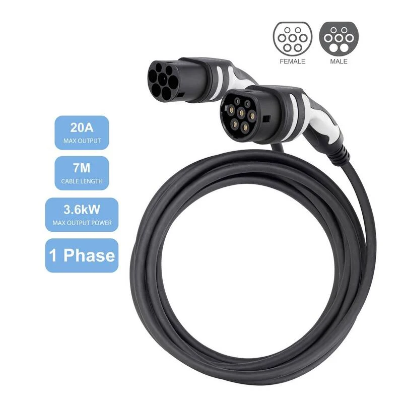 3x B-Ware Sygonix Ladekabel Stromkabel E Auto 7m Typ 2 Außen geeignet schwarz 3 STÜCK