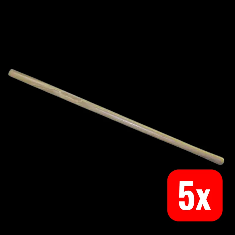 5x B-Ware Haromac Stiel Ersatzstiel Griff Holz Stoßscharrenstiel Buche 120cm Ø36mm 5 STÜCK