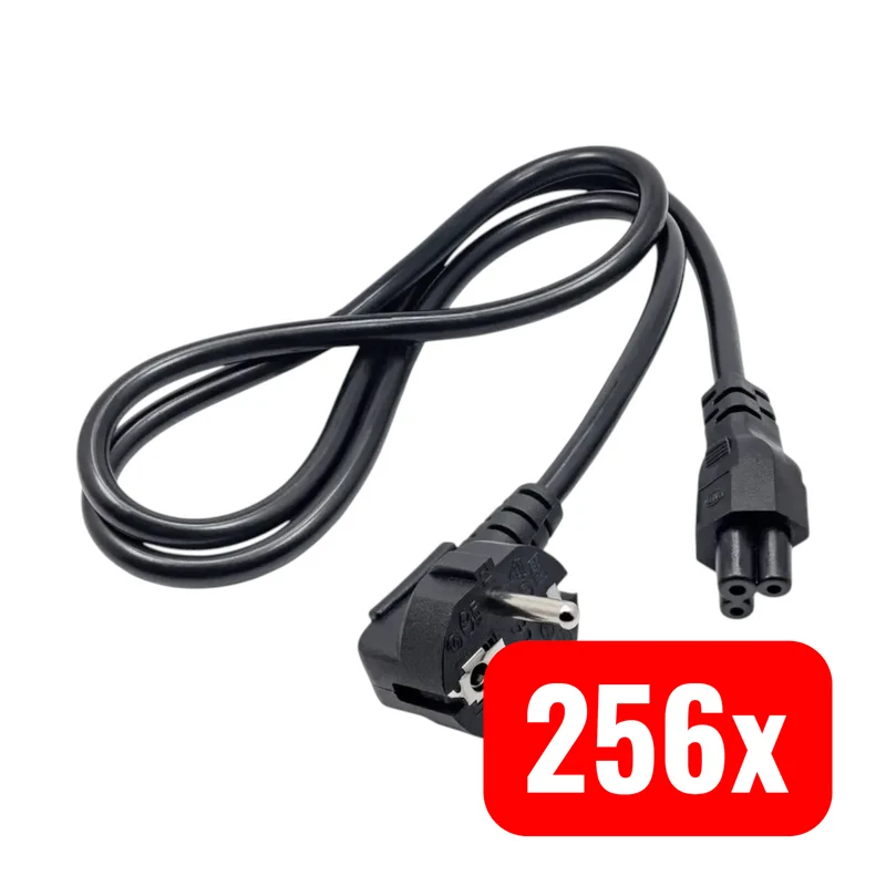 256x B-Ware Akyga Stromkabel Adapter Netzteil Kabel Schwarz Kleeblatt C5 1 m 256 STÜCK