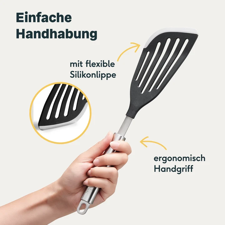 B-Ware SILBERTHAL Fischwender Pfannenwender Edelstahl spülmaschinenfest 3 STÜCK