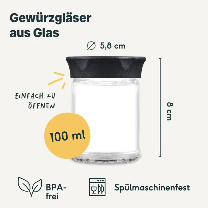 B-Ware SILBERTHAL Ersatzglas Behälter Glas Kaffeemühle Ersatzteil für Tee 5 STÜCK