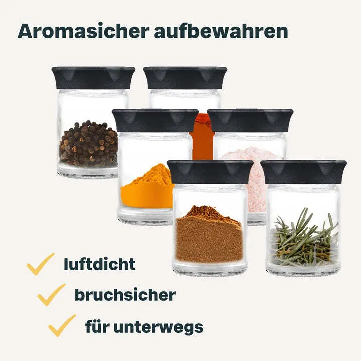 B-Ware SILBERTHAL Ersatzglas Behälter Glas Kaffeemühle Ersatzteil für Tee 5 STÜCK