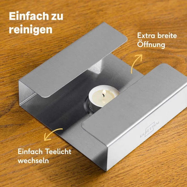 B-Ware SILBERTHAL Stövchen Teewärmer Teelichthalter Edelstahl Glaskannen 2 STÜCK