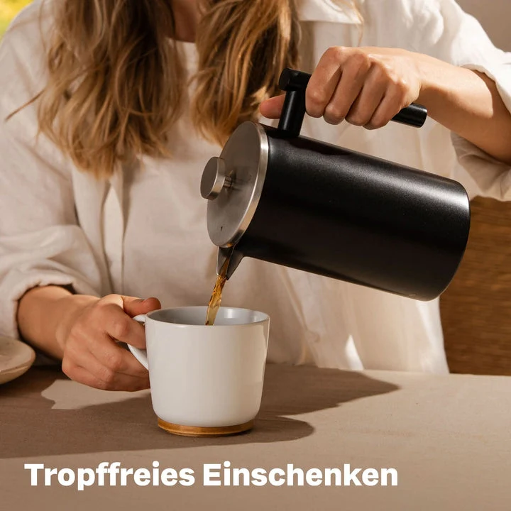 B-Ware SILBERTHAL French Press Kaffeebereiter Kanne Edelstahl Schwarz Kaffeebereiter