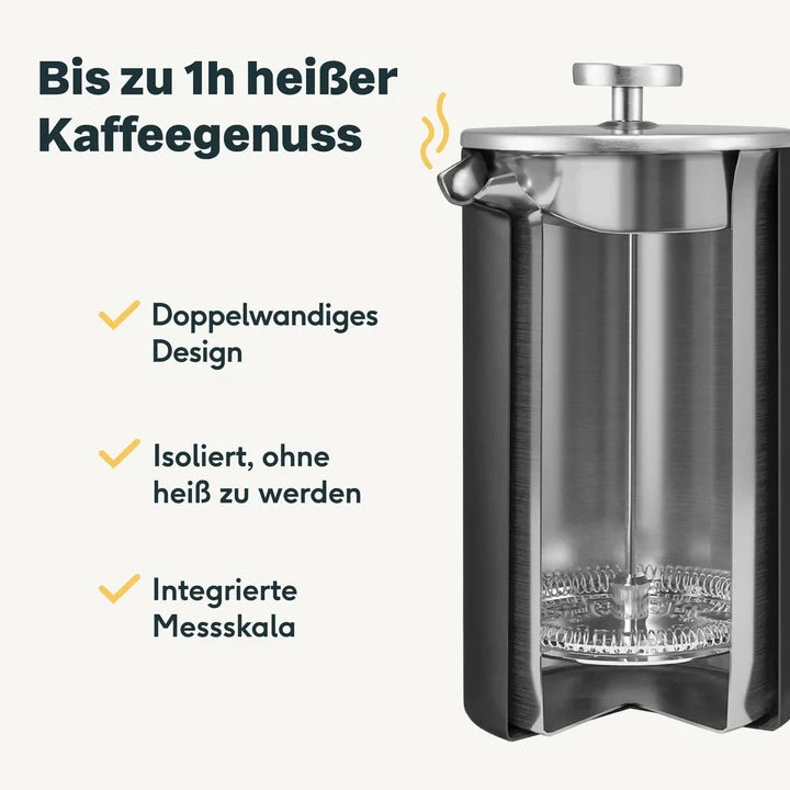 B-Ware SILBERTHAL French Press Kaffeebereiter Kanne Edelstahl Schwarz Kaffeebereiter280