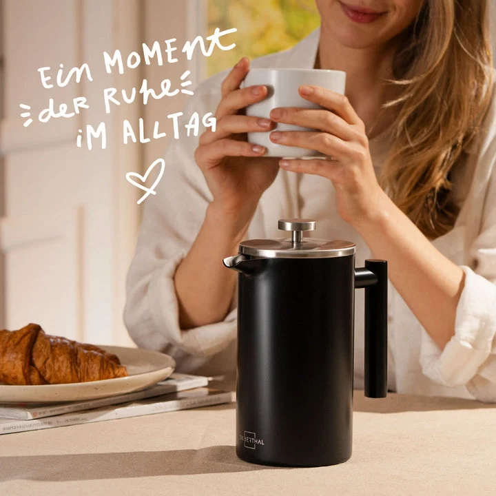 B-Ware SILBERTHAL French Press Kaffeebereiter Kanne Edelstahl Schwarz Kaffeebereiter280
