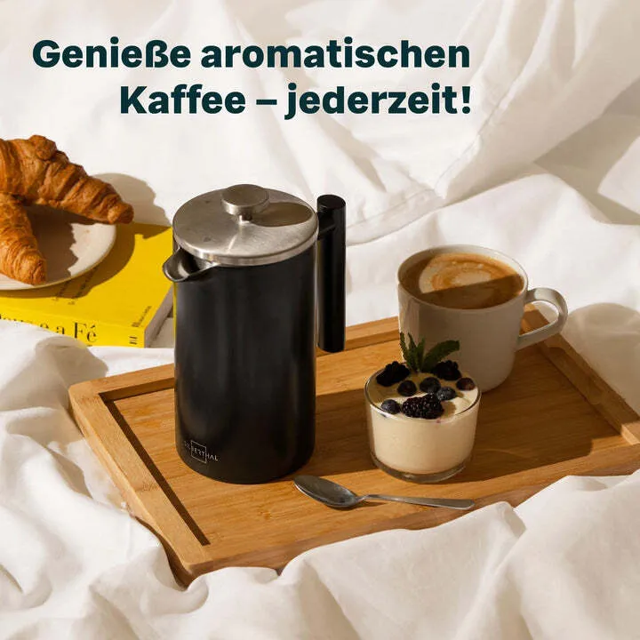 B-Ware SILBERTHAL French Press Kaffeebereiter Kanne Edelstahl Schwarz Kaffeebereiter280