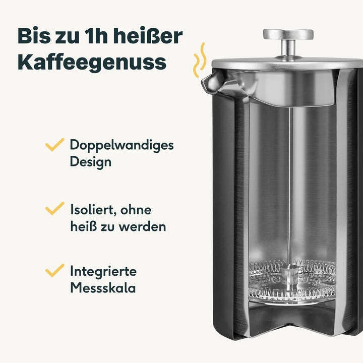 B-Ware SILBERTHAL French Press Kaffeebereiter Kanne Edelstahl Schwarz Kaffeebereiter280