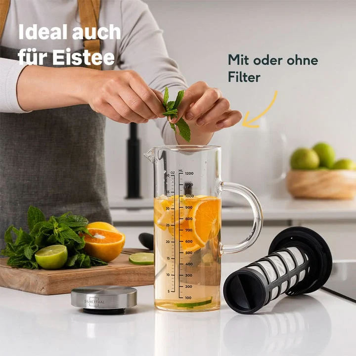 B-Ware Cold Brew Karaffe 2.0 Kaffeebereiter Glaskanne Cold Brew Kaffee Filter 13l Sk845