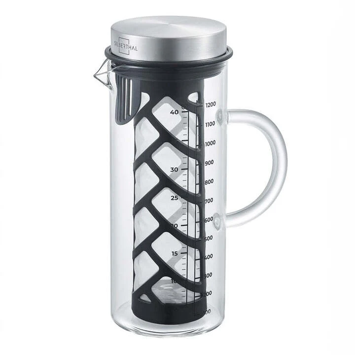 B-Ware Cold Brew Karaffe 2.0 Kaffeebereiter Glaskanne Cold Brew Kaffee Filter 1,3 L