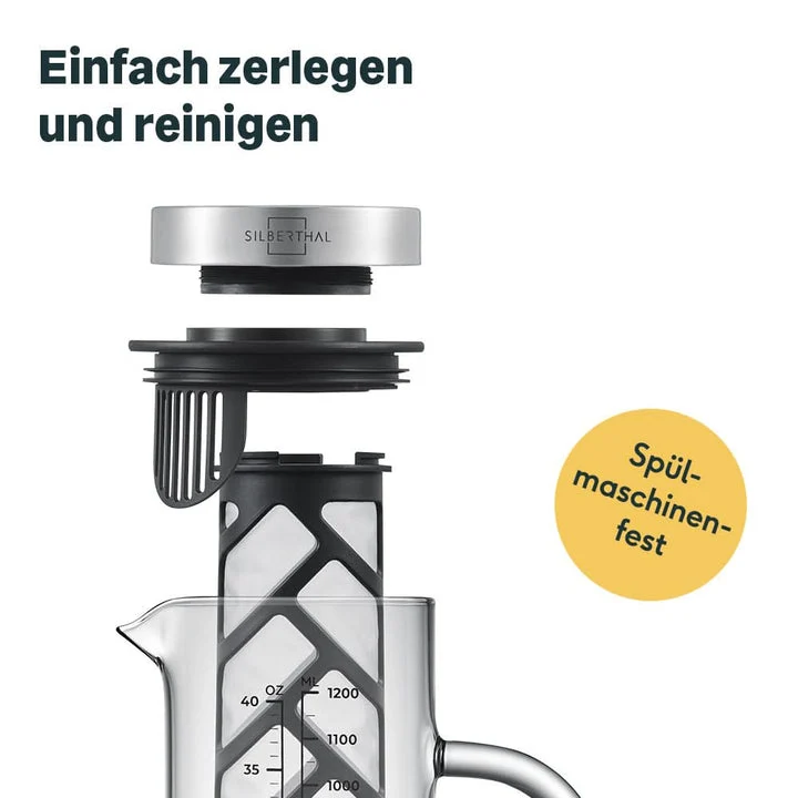B-Ware Cold Brew Karaffe 2.0 Kaffeebereiter Glaskanne Cold Brew Kaffee Filter 1,3 L