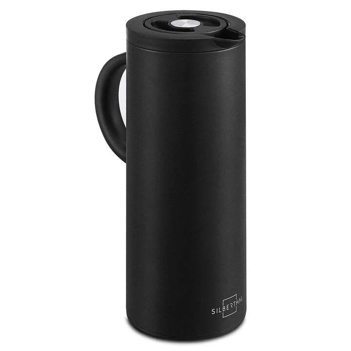 B-Ware SILBERTHAL Thermoskanne Kaffeekanne Isolierkanne Glaseinsatz Edelstahl 1L