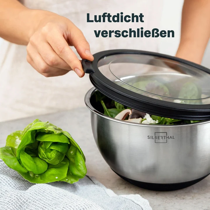 B-Ware SILBERTHAL Küchenhelfer Küchenutensilien Salatschleuder Deckel 2 STÜCK