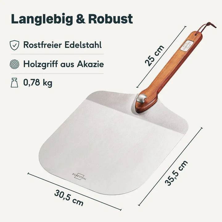 B-Ware SILBERTHAL Pizza-Schaufel Edelstahl Pizzaschieber Brotschaufel Flammkuchen