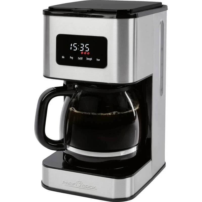B-Ware Profi Cook Kaffeemaschine Inox 14 Tassen Filterkaffeemaschine Glaskanne 900W