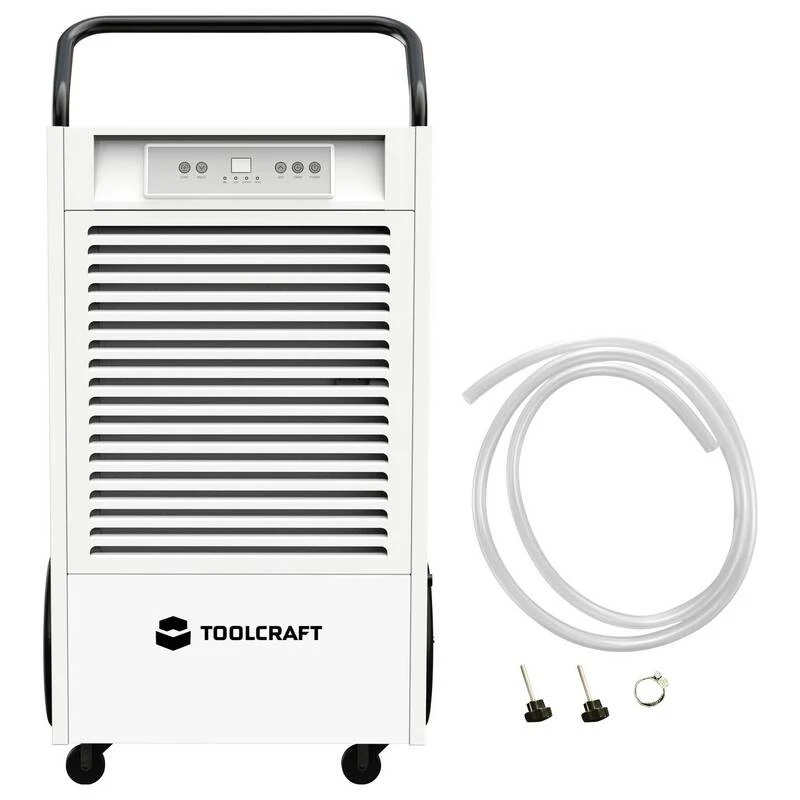B-Ware Toolcraft Luftentfeuchter 90l/Tag 1260W für Räume bis 120m² mit LED-Display weiß