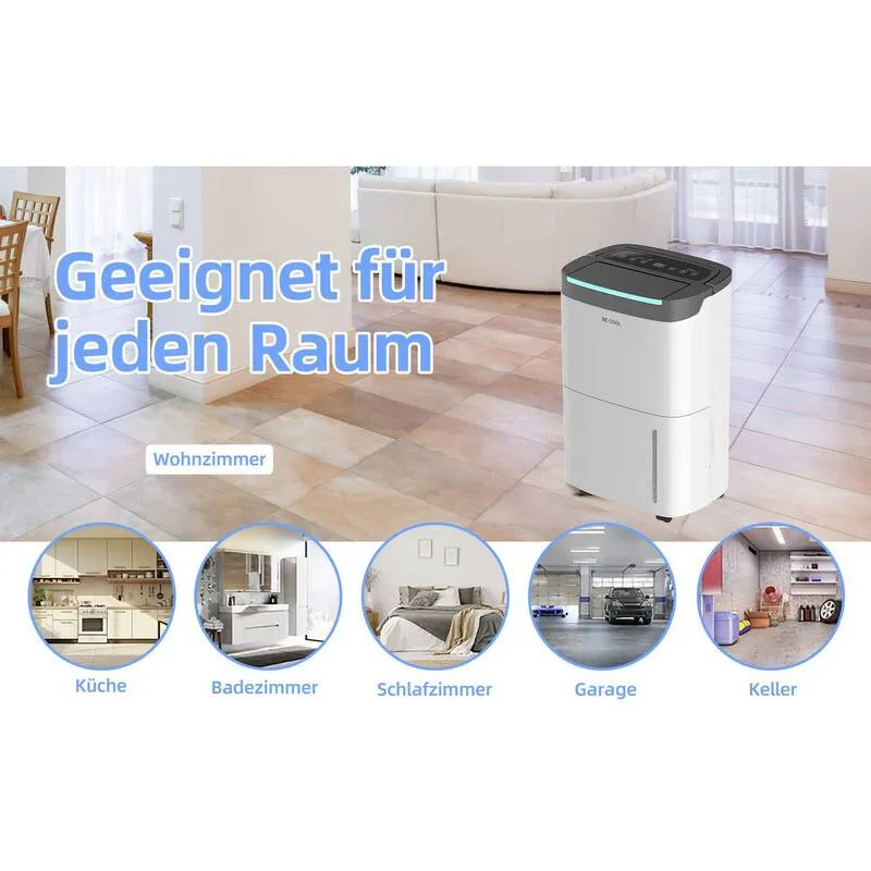 B-Ware Be Cool Luftentfeuchter 50 l/Tag für Räume bis 50 m² mit Fernbedienung Weiß