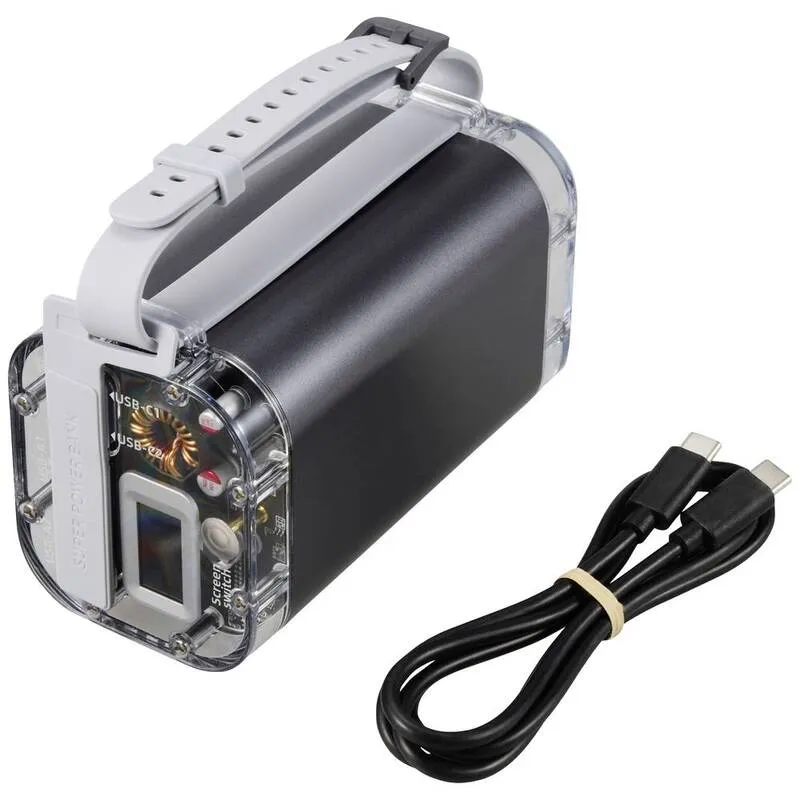 B-Ware VOLTCRAFT Powerbank Akku Ladegerät LED Taschenlampe Grau Outdoor 40000 mAh IP67