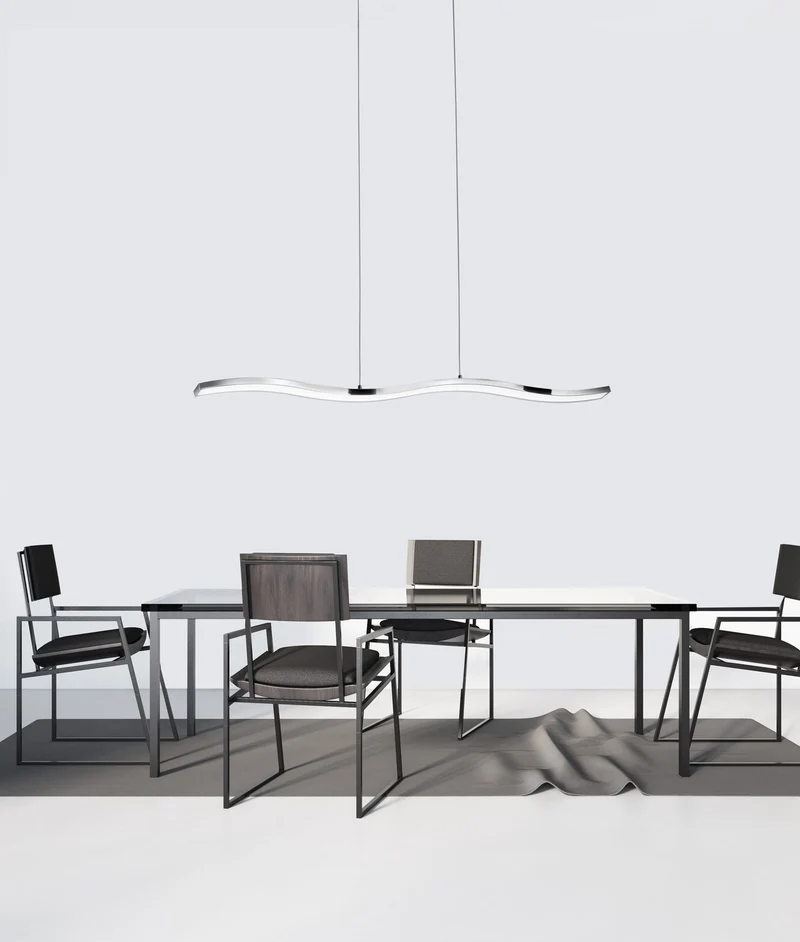 B-Ware Nova Luce Pendelleuchte Hängeleuchte LED CESENA Chrom Warmweiß 105 cm 42 W Lampe