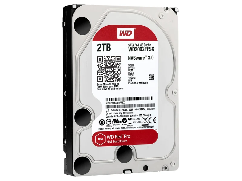 B-Ware WESTERN DIGITAL Festplatte Laufwerk HDD NAS Rot 2 TB Red Pro WD2002FFSX 7200 RPM