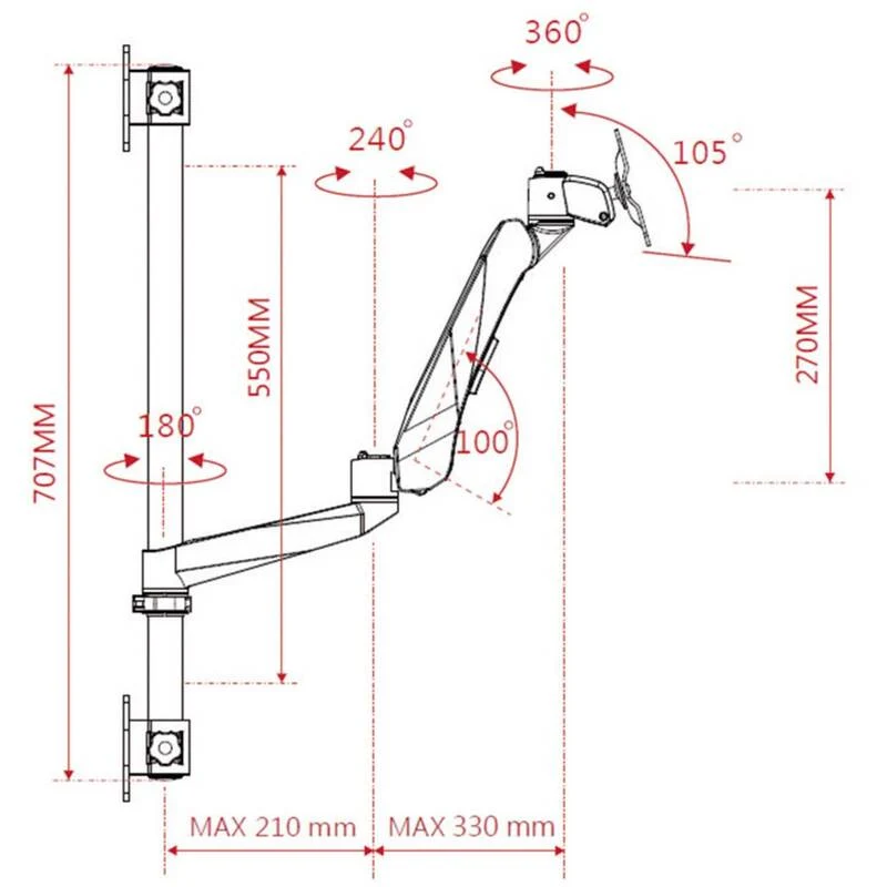 B-Ware SpeaKa Professional SuperFlex Monitorhalter höhenverstellbar 10"-30" grau