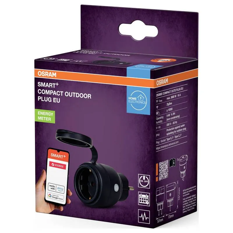 B-Ware OSRAM SMART+ Zigbee Funk-Steckdose Schwarz 230V Cloud-Anbindung Alexa