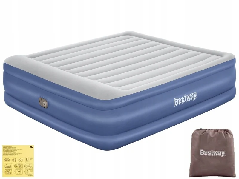 B-Ware Materac Dmuchany Dwuosobowy Łóżko Z Pompką 230V Bestway 67692 Model 2024