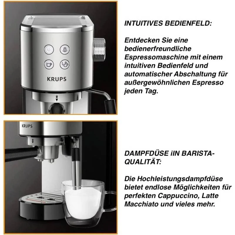 B-Ware Krups Virtuoso Espressomaschine mit Siebträger Kaffeemaschine SIEHE TEXT/FOTOS