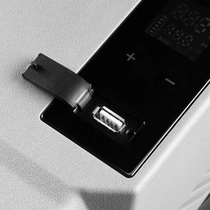 B-Ware Kompressor Kühlbox Yukon 50l Kühlgerät mit App Steuerung und USB Anschluss grau