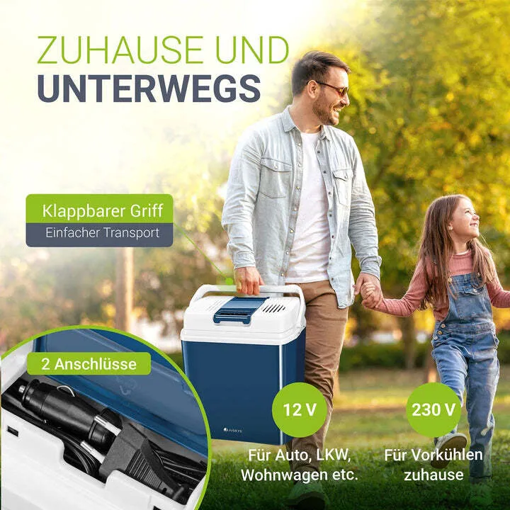 B-Ware Kühlbox Nordpol Elektrische Kühlbox blau 24 L mit 12V 230V Anschluss unterwegs