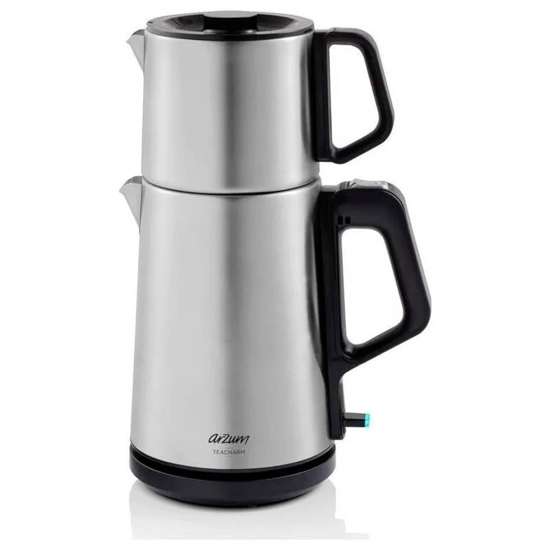 B-Ware Arzum Teebereiter Teemaschine AR3143 Silber 1800W Warmhaltefunktion 1,8l 1l